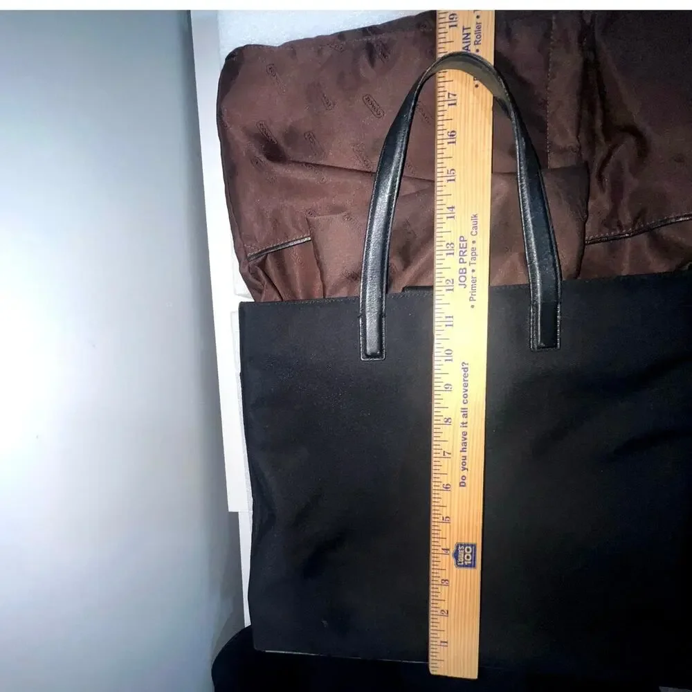 Coach 7418 Black Tote Bag – Slim Design, Laptop-Friendly, Excellent Condition